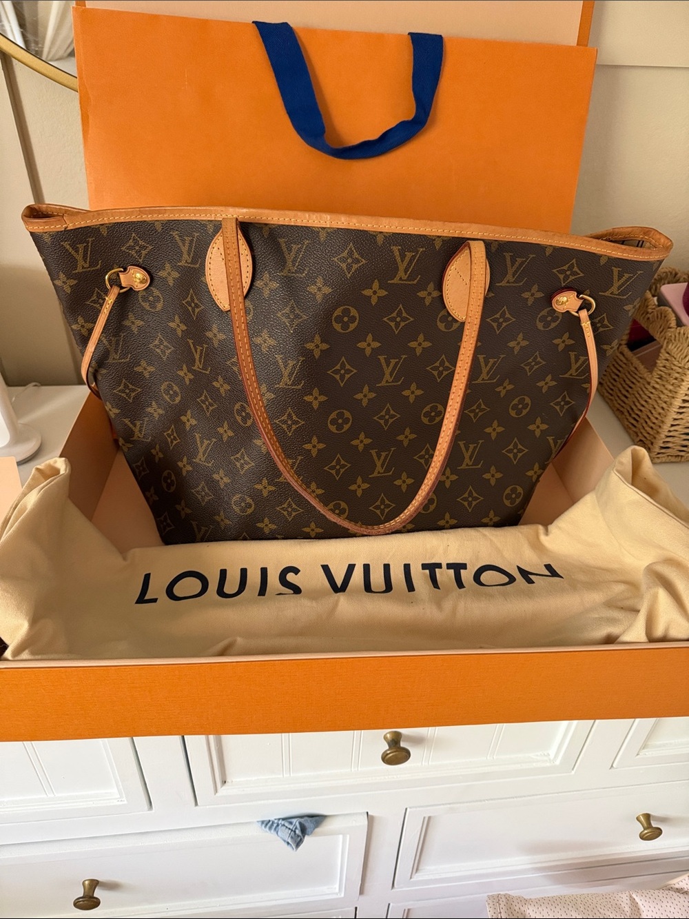 Louis Vuitton Monogram Canvas Tote in Brown and Tan